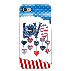 Personalized Grandma Love Kid Independence Day Family Gifts Phonecase Printed TNDT2705