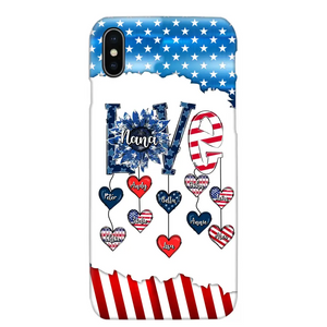 Personalized Grandma Love Kid Independence Day Family Gifts Phonecase Printed TNDT2705