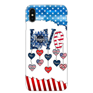 Personalized Grandma Love Kid Independence Day Family Gifts Phonecase Printed TNDT2705