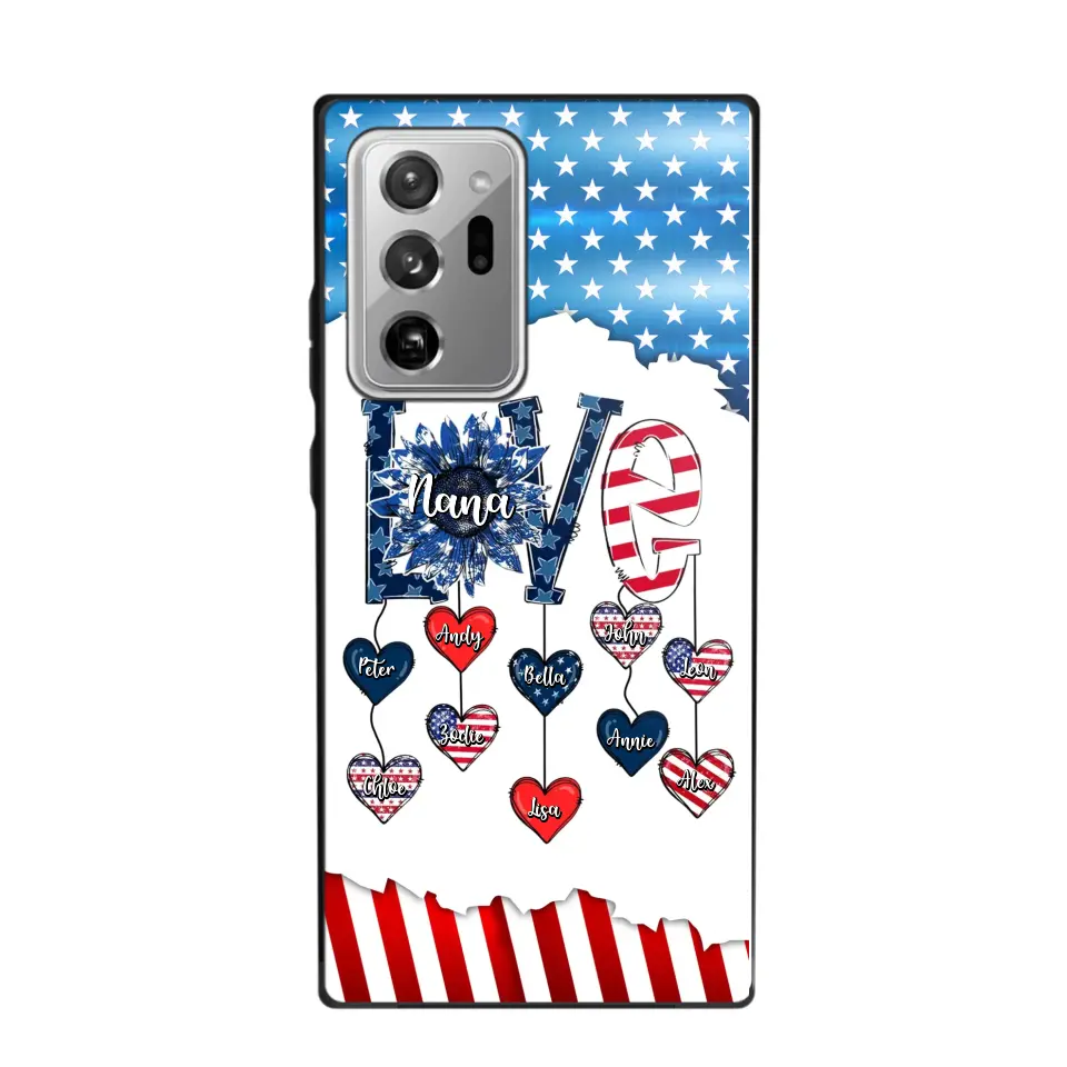 Personalized Grandma Love Kid Independence Day Family Gifts Phonecase Printed TNDT2705