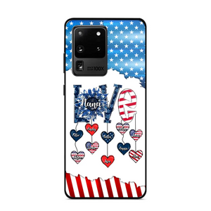 Personalized Grandma Love Kid Independence Day Family Gifts Phonecase Printed TNDT2705