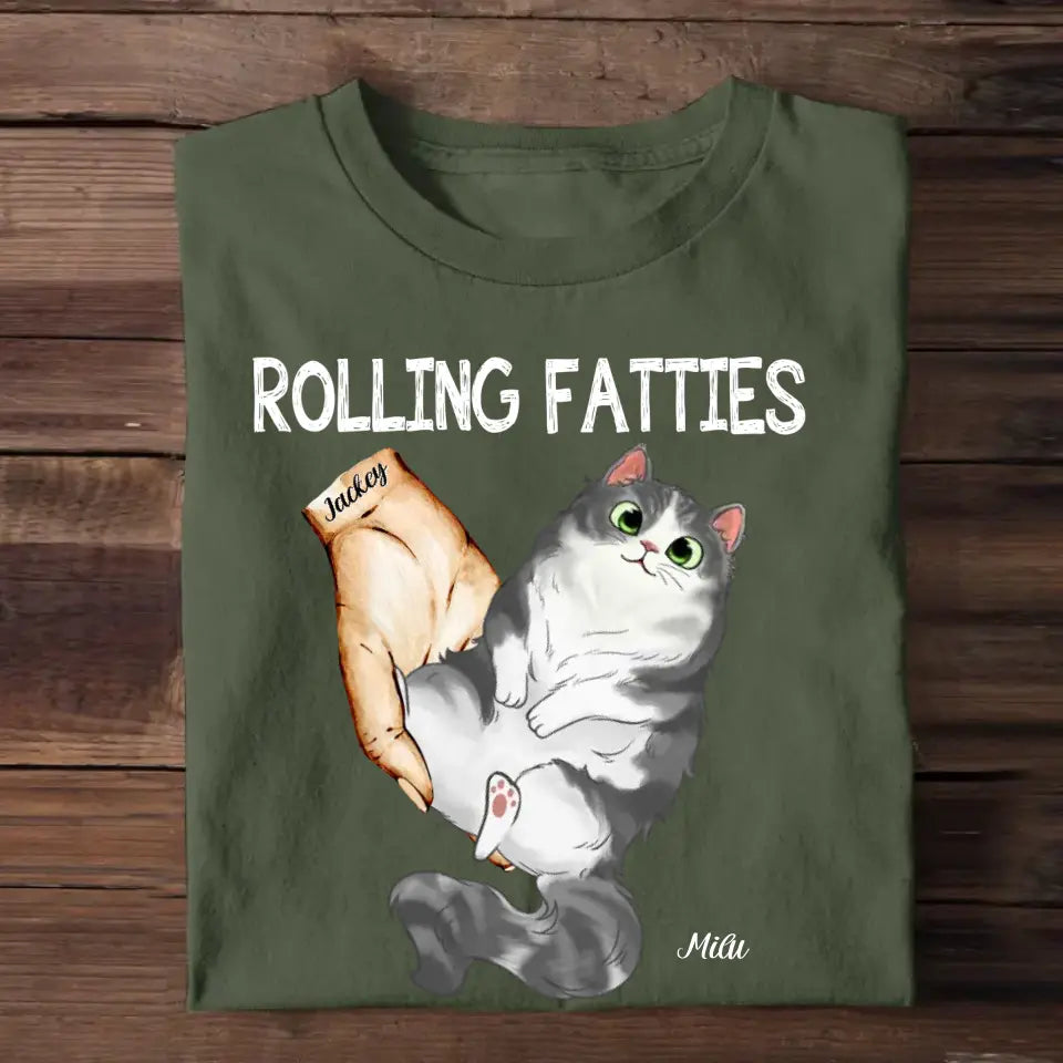 Personalized Rolling Fatties Cat Lovers T-shirt Printed QTHQ3005