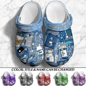 Personalized Nurse With Name Gift For Nurses Clog Slipper Shoes Printed HTHDT2705