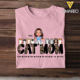 Personalized Cat Mom Grandma with Kids Names T-shirt Printed MTPN2705