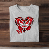 Personalized Nana Grandma Heart Butterflies with Kids Names T-shirt Printed QTTB2905