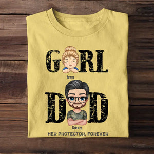 Personalized Girl Dad Gift For Dad For Father T-shirt Printed QTTB3005