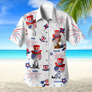 Personalized Happy 4th Of July Cat Lovers Gift Break Hawaii Printed QTDT0106