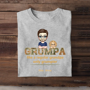 Personalized Grumpa Like A Regular Grandpa Only Grumpier Kids Names T-shirt Printed QTPN3105