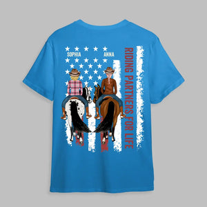 Personalized Riding Partners For Life Horse & Girl T-shirt Printed 23JUN-TB01