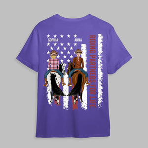 Personalized Riding Partners For Life Horse & Girl T-shirt Printed 23JUN-TB01