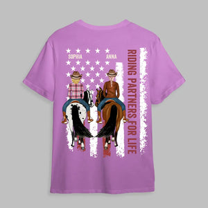 Personalized Riding Partners For Life Horse & Girl T-shirt Printed 23JUN-TB01