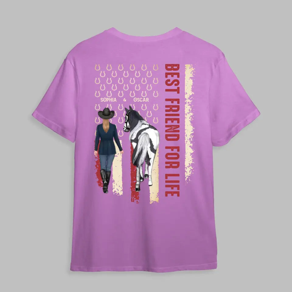 Personalized Best Friend For Life Horse & Girl T-shirt Printed MTHHQ0106