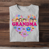 Personalized Grandma & Kid Heart Tshirt Printed PNDT0206