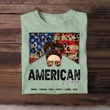 Personalized American Mom Aunt Grandma Leopard Flag Tshirt Printed QTDT0506