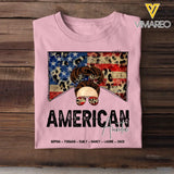 Personalized American Mom Aunt Grandma Leopard Flag Tshirt Printed QTDT0506