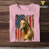 Personalized Upload Photo Horse Flag Leopard T-shirt Printed QTDT0606