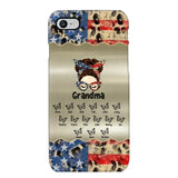 Personalized Grandma With Kids Flag Leopard Phone Case  Printed QTPN0606