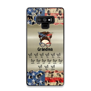 Personalized Grandma With Kids Flag Leopard Phone Case  Printed QTPN0606