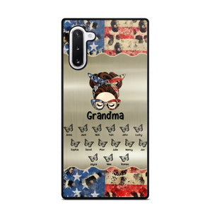 Personalized Grandma With Kids Flag Leopard Phone Case  Printed QTPN0606