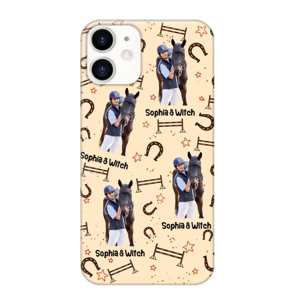 Personalized Upload Your Horse Riding Photo & Name Phonecase Printed MTHPN0706