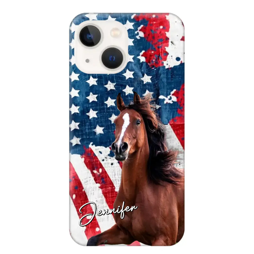 Personalized Upload Your Horse Photo & Name Phonecase Printed MTHPN0706