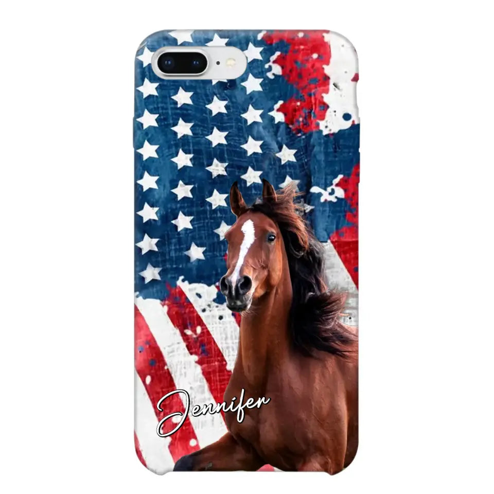 Personalized Upload Your Horse Photo & Name Phonecase Printed MTHPN0706