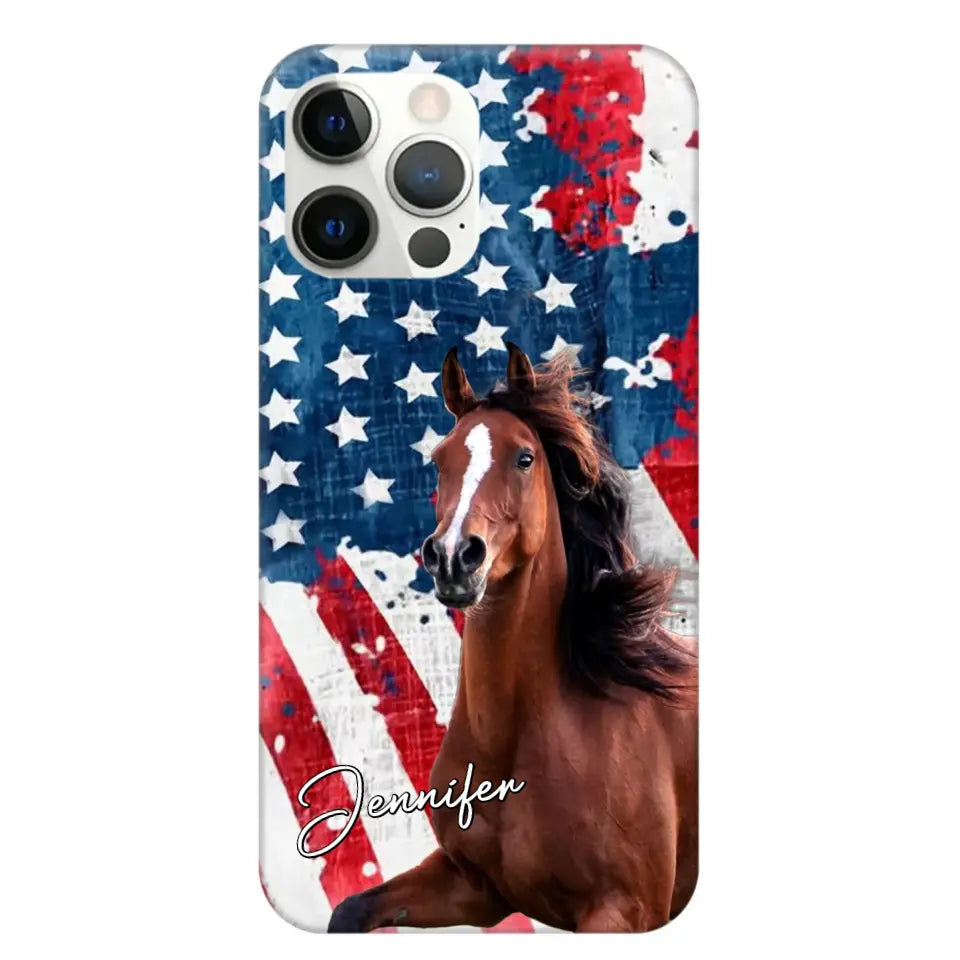 Personalized Upload Your Horse Photo & Name Phonecase Printed MTHPN0706