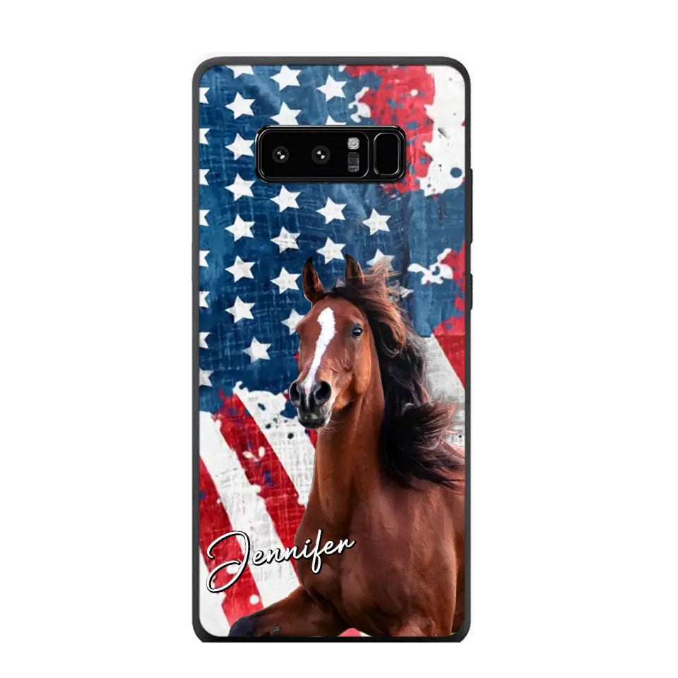 Personalized Upload Your Horse Photo & Name Phonecase Printed MTHPN0706