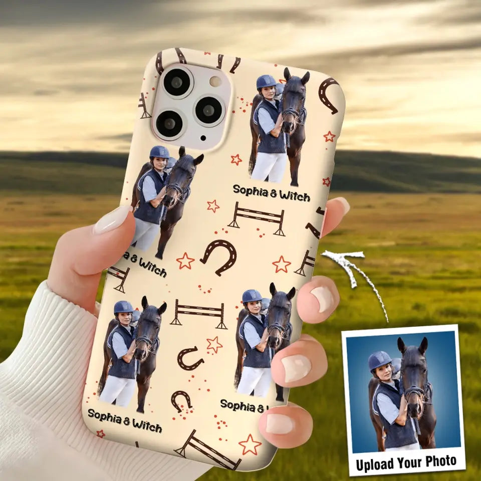 Personalized Upload Your Horse Riding Photo & Name Phonecase Printed MTHPN0706