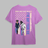 Personalized Horse Girls Back The Blue I've Got Your Six T-shirt Printed MTHHQ0206