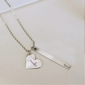 Personalized Grandma with Kid Names Necklace Printed PNDT0706