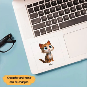 Personalized Cat Chibi 3D with Name Cat Sticker Cat Decal Laptop Sticker Printed MTHTB0806