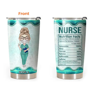 Personalized Nurse Nutrition Facts Gift for Nurses Europe Tumbler 23JUN-DT08