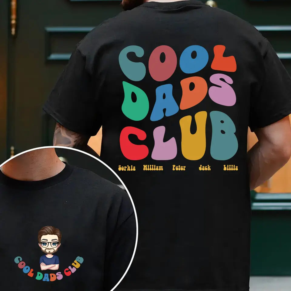 Personalized Cool Dads Club With Kids Name Gift For Dad TShirt Printed QTHQ1006