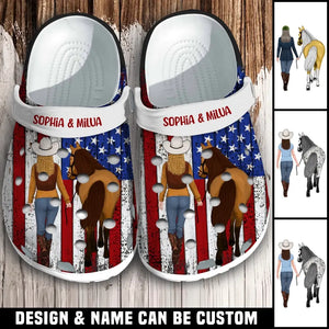 Personalized Horse Girl Horse Lovers Clog Slipper Shoes Printed MTHQ1006