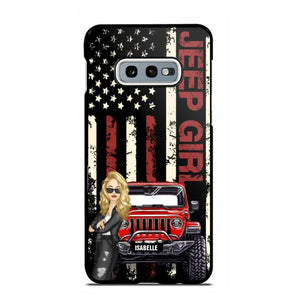 Personalized Jeep Girl Flag Phone Case Printed QTDT1206