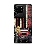 Personalized Jeep Girl Flag Phone Case Printed QTDT1206