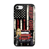 Personalized Jeep Girl Flag Phone Case Printed QTDT1206