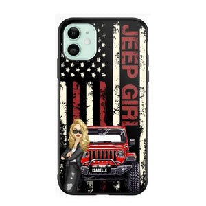 Personalized Jeep Girl Flag Phone Case Printed QTDT1206