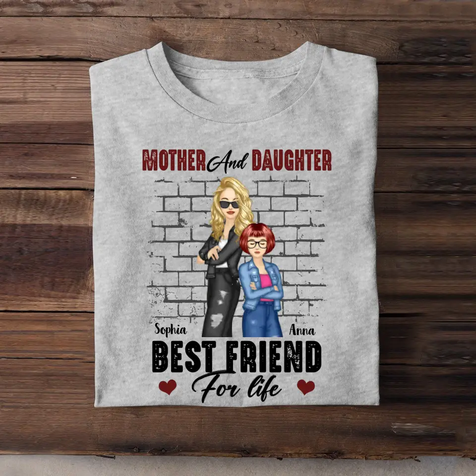 Personalized Mother And Daughter Best Friend For Life T-shirt Printed 23JUN-PN08