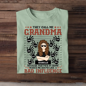 Personalized They Call Me Grandma Hands with Kid Names T-shirt Printed PNDT1306