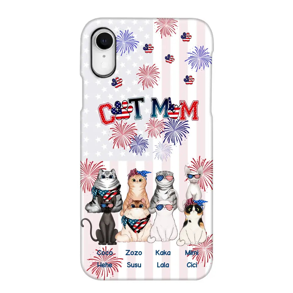 Personalized Firework Cat Mom Cat Lovers Gift Phonecase Printed HTHDT1206