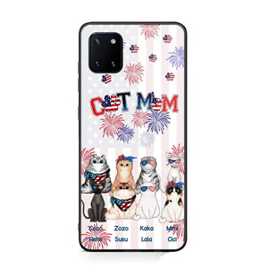 Personalized Firework Cat Mom Cat Lovers Gift Phonecase Printed HTHDT1206