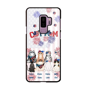 Personalized Firework Cat Mom Cat Lovers Gift Phonecase Printed HTHDT1206