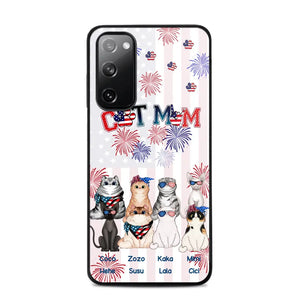 Personalized Firework Cat Mom Cat Lovers Gift Phonecase Printed HTHDT1206