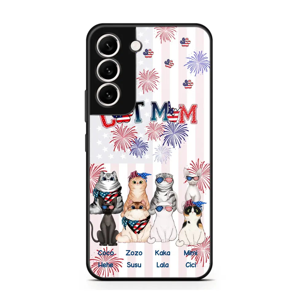 Personalized Firework Cat Mom Cat Lovers Gift Phonecase Printed HTHDT1206