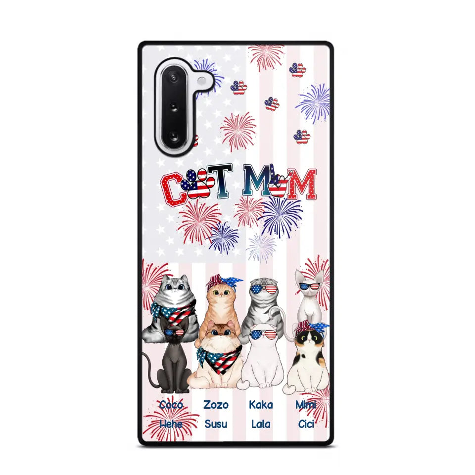 Personalized Firework Cat Mom Cat Lovers Gift Phonecase Printed HTHDT1206