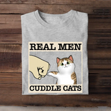 Personalized Real Men Cuddle Cats T-shirt Printed MTHTB1506