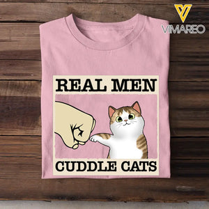 Personalized Real Men Cuddle Cats T-shirt Printed MTHTB1506