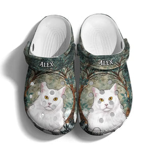 Personalized Cat Forest Cat Lovers Gift Clog Slipper Shoes Printed 23JUN-DT15